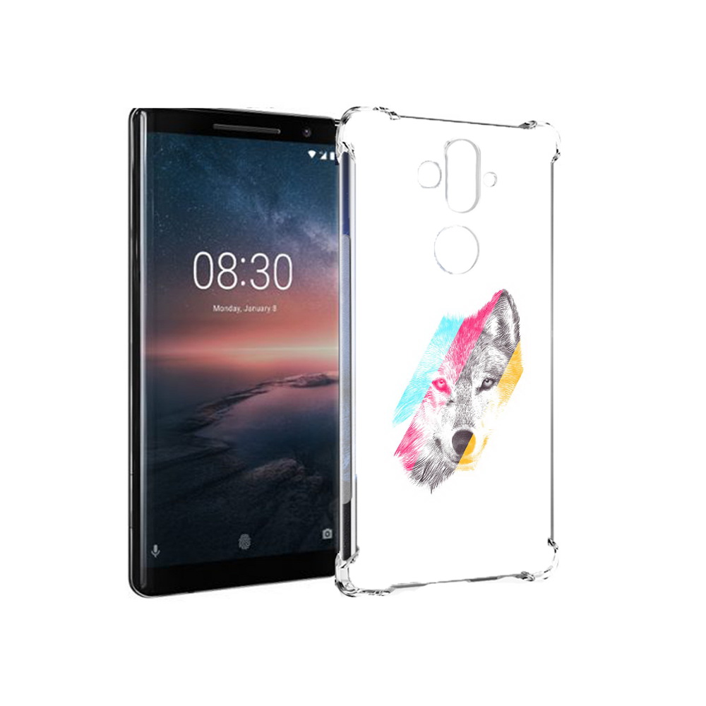 

Чехол MyPads Tocco для Nokia 8 Sirocco волк градиент (PT101581.91.268), Прозрачный, Tocco