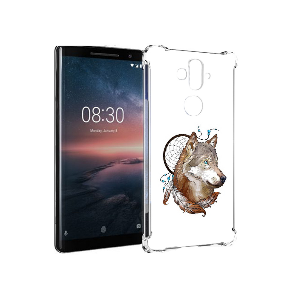 

Чехол MyPads Tocco для Nokia 8 Sirocco волк и ловец снов (PT101581.91.269), Прозрачный, Tocco