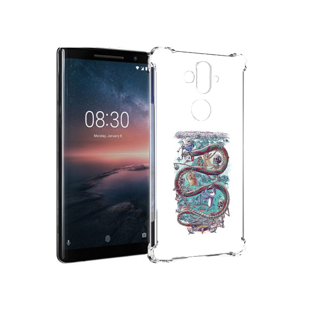 

Чехол MyPads Tocco для Nokia 8 Sirocco время приключений страшилка (PT101581.91.280), Прозрачный, Tocco