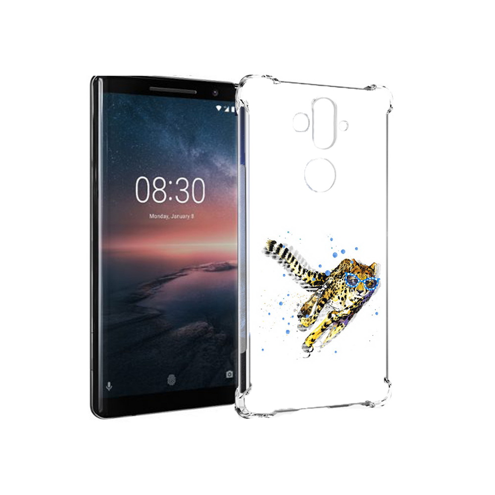 

Чехол MyPads Tocco для Nokia 8 Sirocco гепард в очках (PT101581.91.287), Прозрачный, Tocco