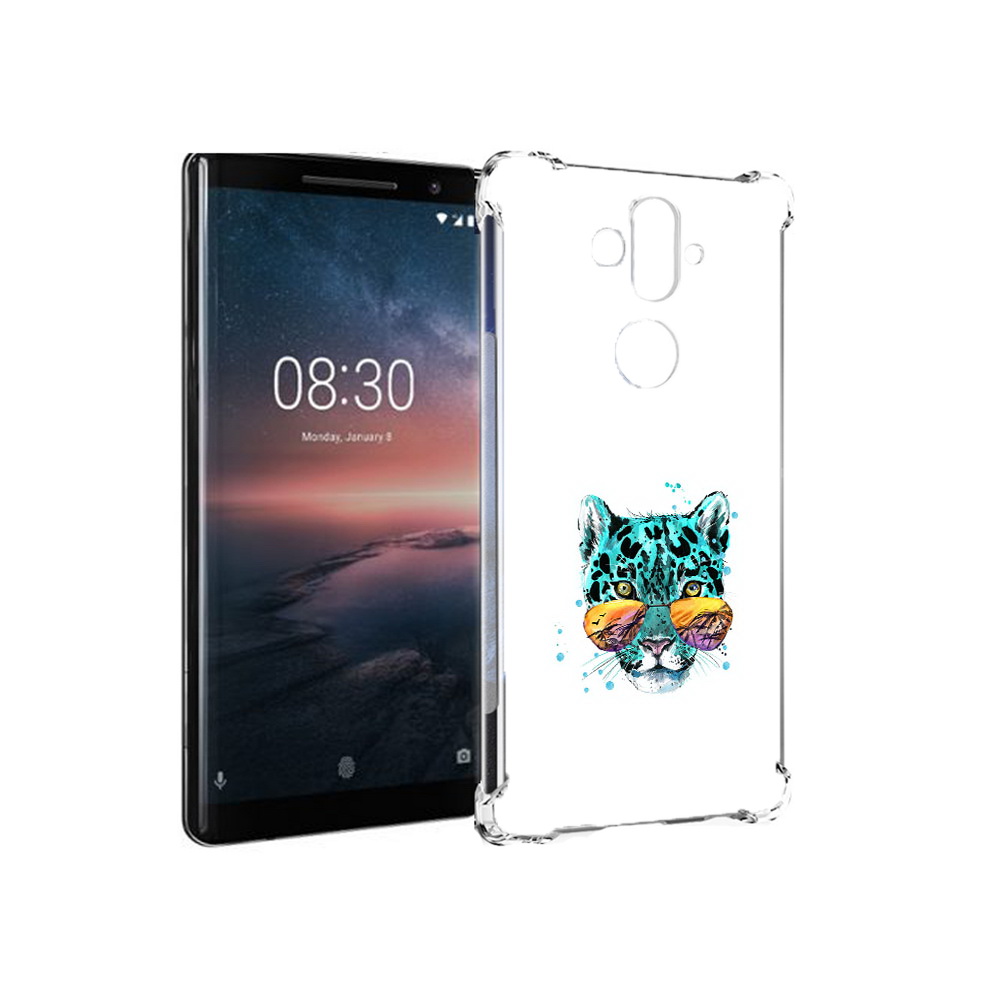 

Чехол MyPads Tocco для Nokia 8 Sirocco голубой лео (PT101581.91.294), Прозрачный, Tocco