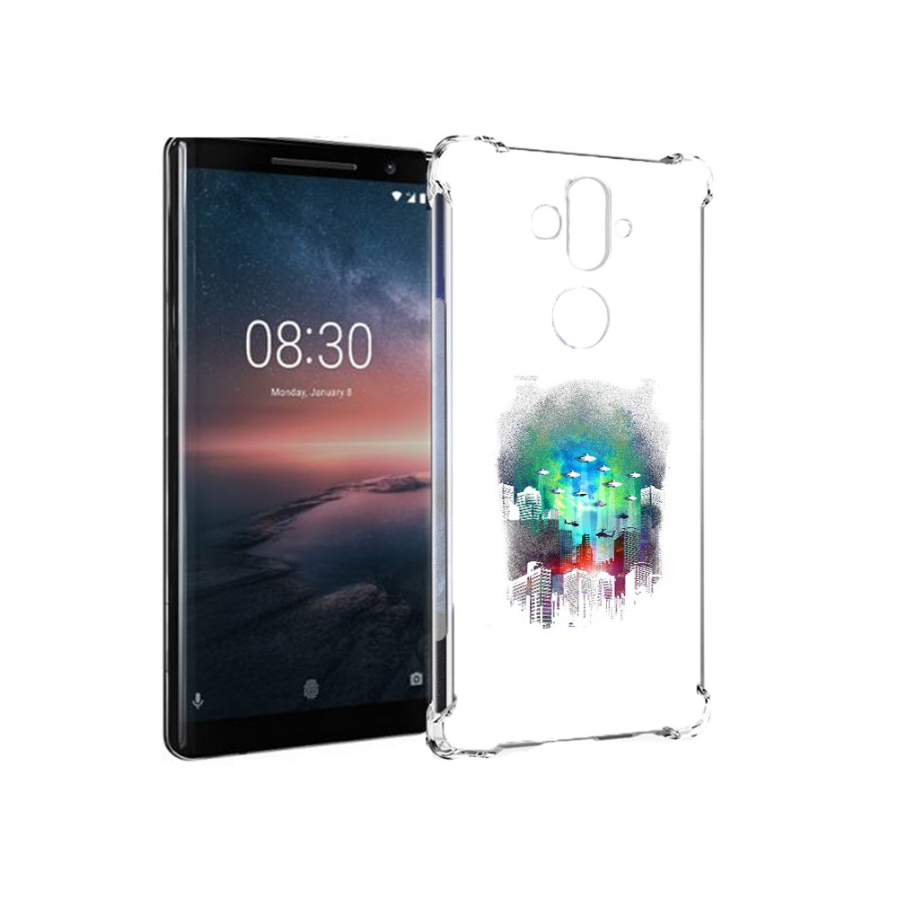 

Чехол MyPads Tocco для Nokia 8 Sirocco город в свечении (PT101581.91.296), Прозрачный, Tocco