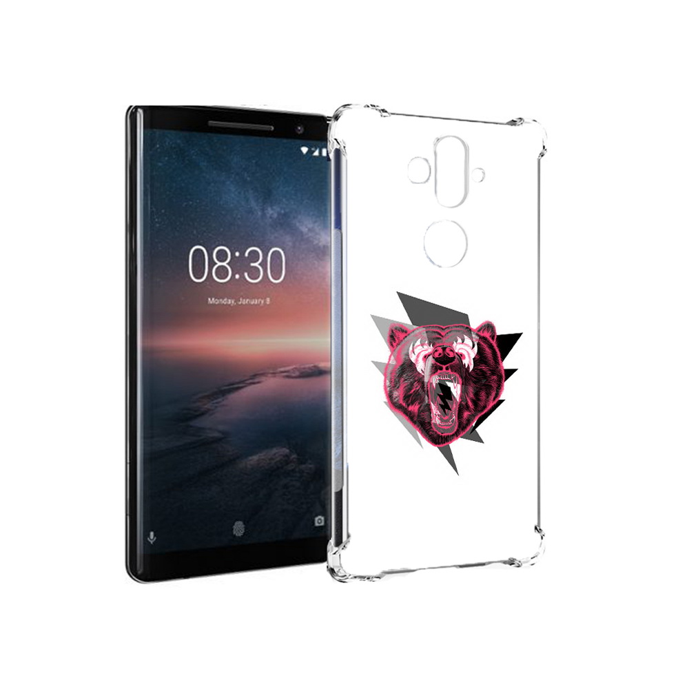 

Чехол MyPads Tocco для Nokia 8 Sirocco грозовой медведь (PT101581.91.301), Прозрачный, Tocco