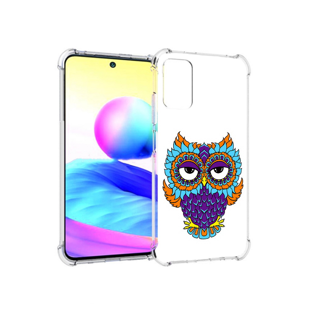 

Чехол MyPads Tocco для Xiaomi Redmi Note 10 5G Цветная сова (PT162080.297.198), Прозрачный, Tocco