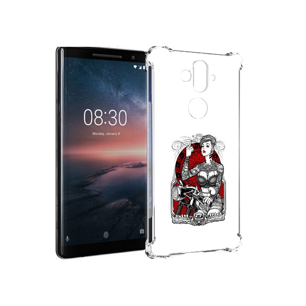 Чехол MyPads Tocco для Nokia 8 Sirocco девушка на мотоцикле (PT101581.91.308)