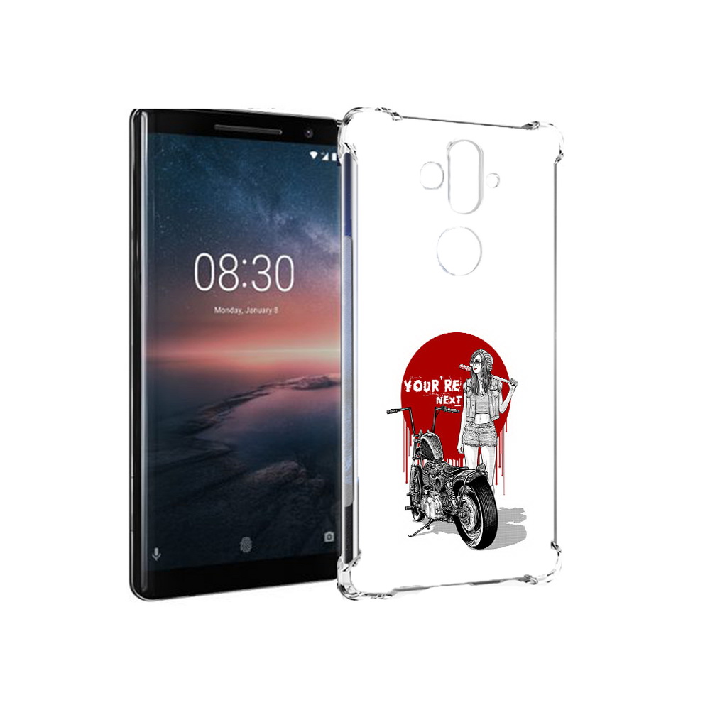 Чехол MyPads Tocco для Nokia 8 Sirocco девушка с мотоциклом (PT101581.91.315)