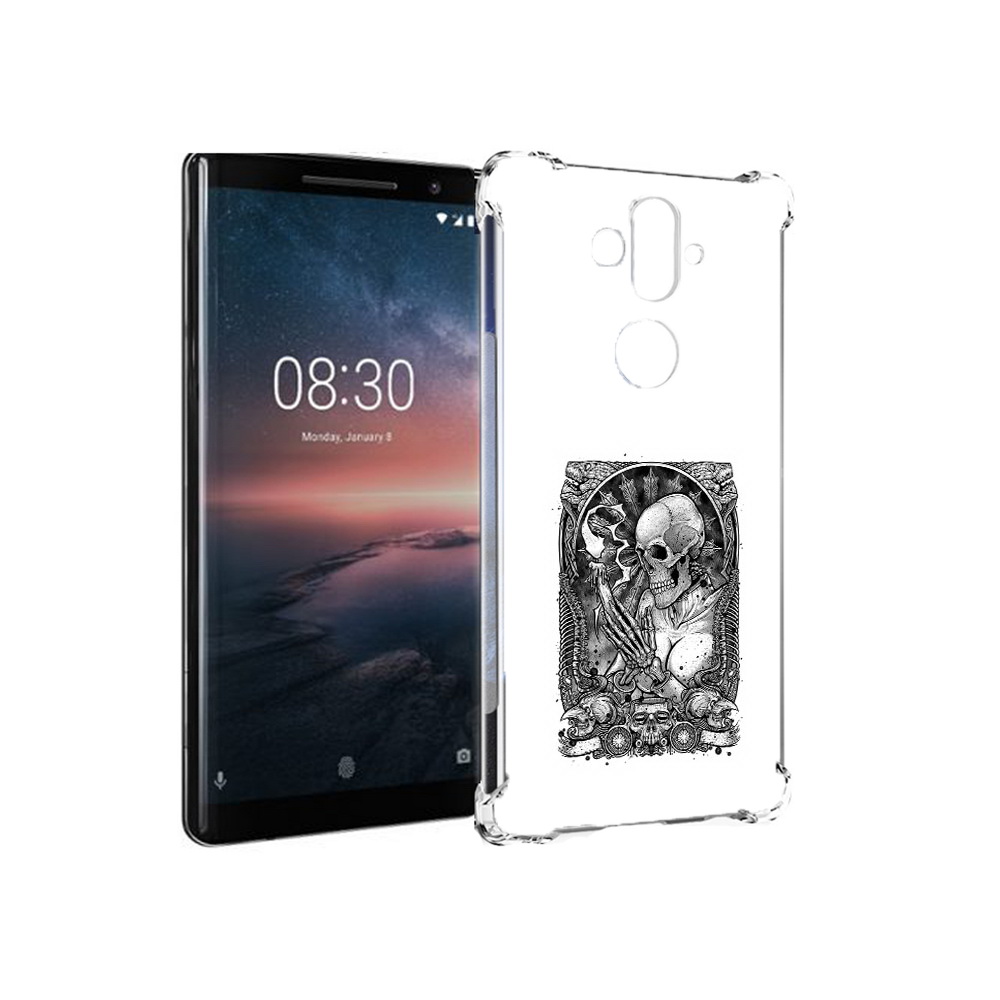 

Чехол MyPads Tocco для Nokia 8 Sirocco девушка скелет (PT101581.91.316), Прозрачный, Tocco