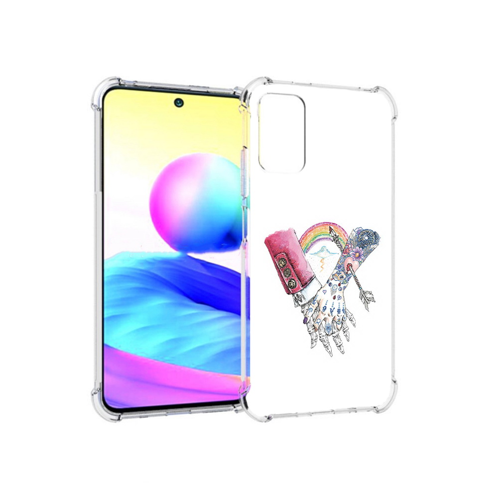 Чехол MyPads Tocco для Xiaomi Redmi Note 10 5G абстракция руки в татуировках