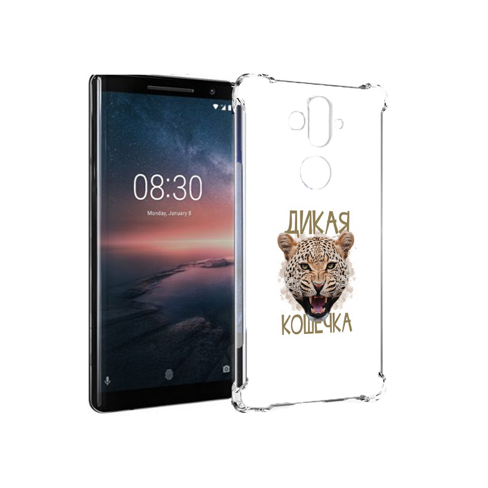 

Чехол MyPads Tocco для Nokia 8 Sirocco дикая кошечка (PT101581.91.324), Прозрачный, Tocco