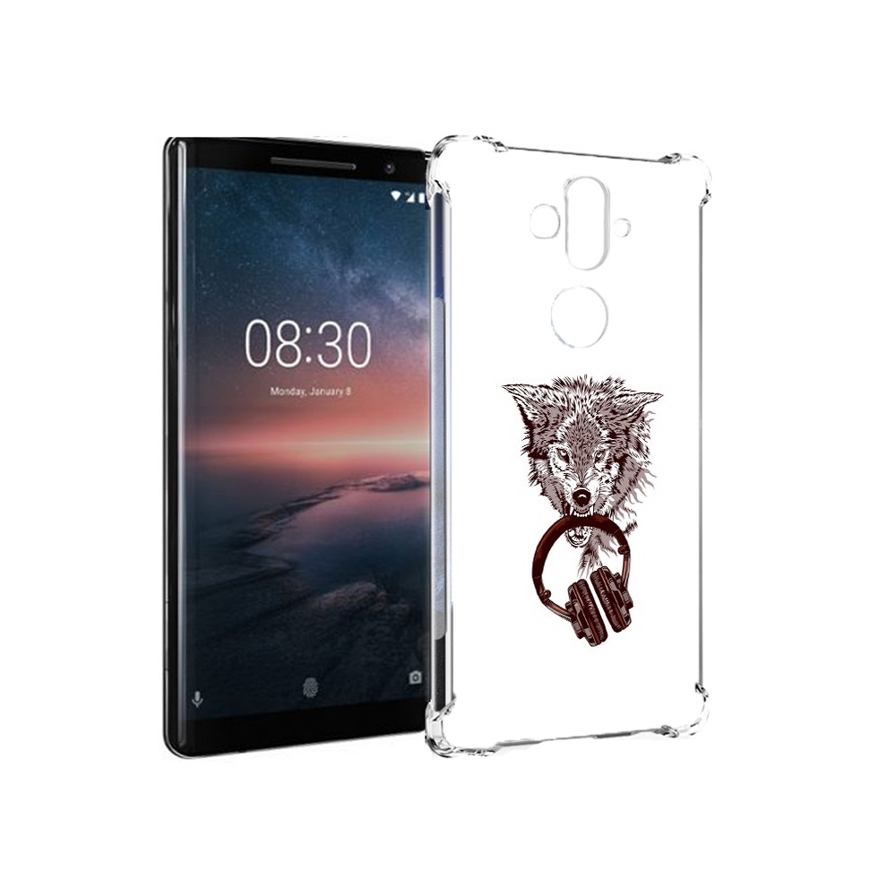 

Чехол MyPads Tocco для Nokia 8 Sirocco дикий волк (PT101581.91.325), Прозрачный, Tocco