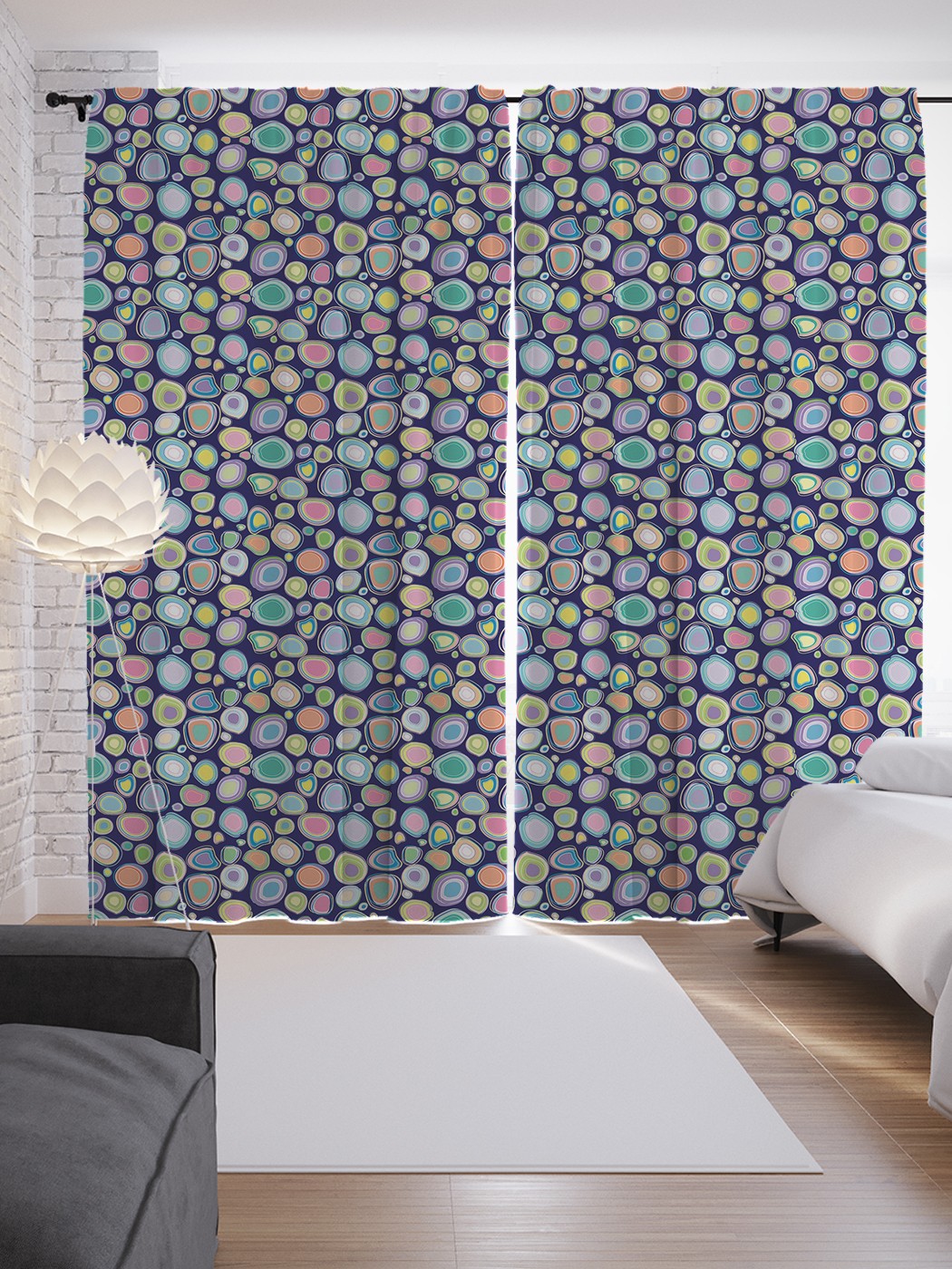 

Шторы JoyArty с фотопечатью "Абстрактные цветные камни" из сатена, 290х265 см, Абстрактные цветные камни