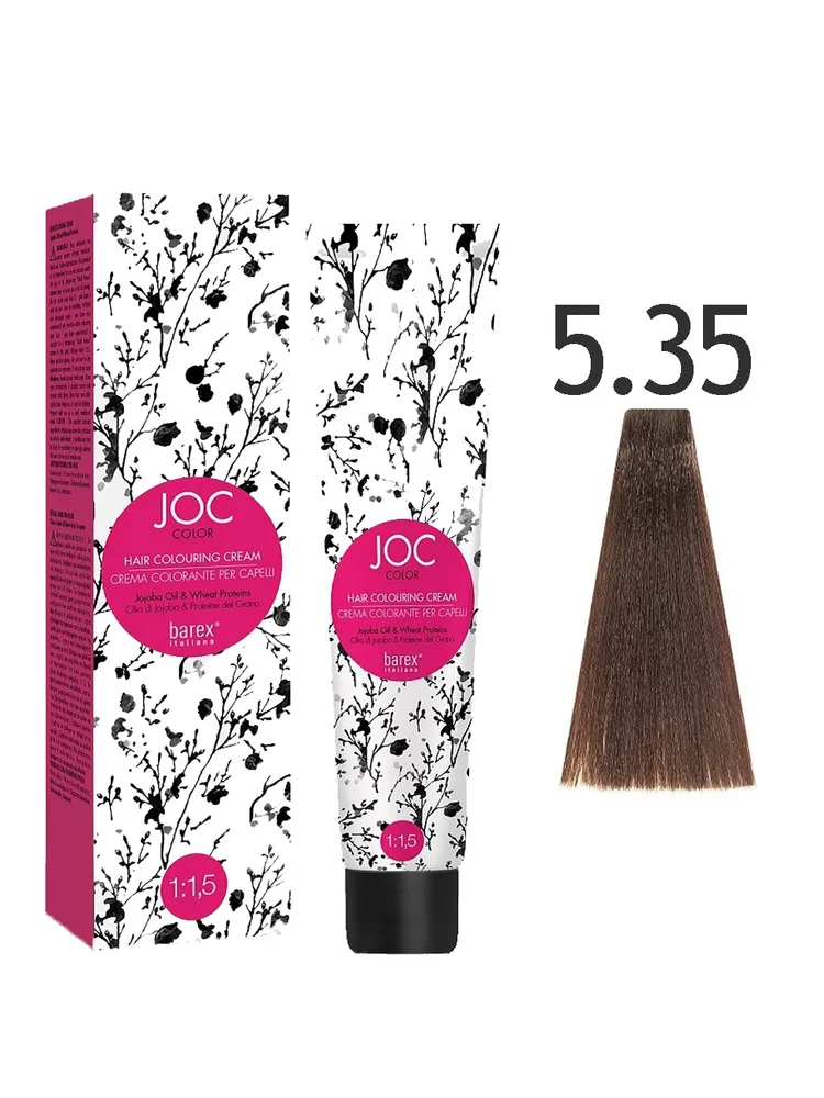 Краска для волос Barex JOC 5-35 Светлый каштан золотистый махагоновый Табачный 100 мл