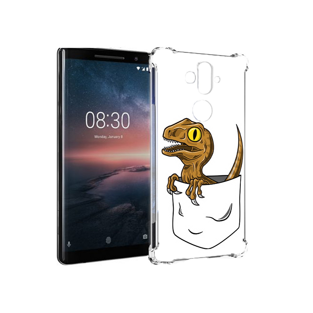

Чехол MyPads Tocco для Nokia 8 Sirocco динозавр в кармане (PT101581.91.327), Прозрачный, Tocco