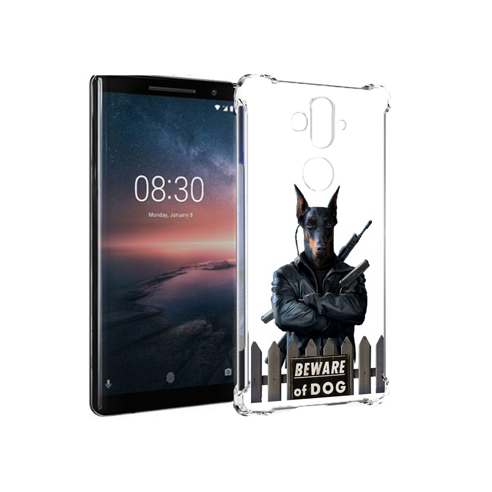 

Чехол MyPads Tocco для Nokia 8 Sirocco доберман (PT101581.91.332), Прозрачный, Tocco