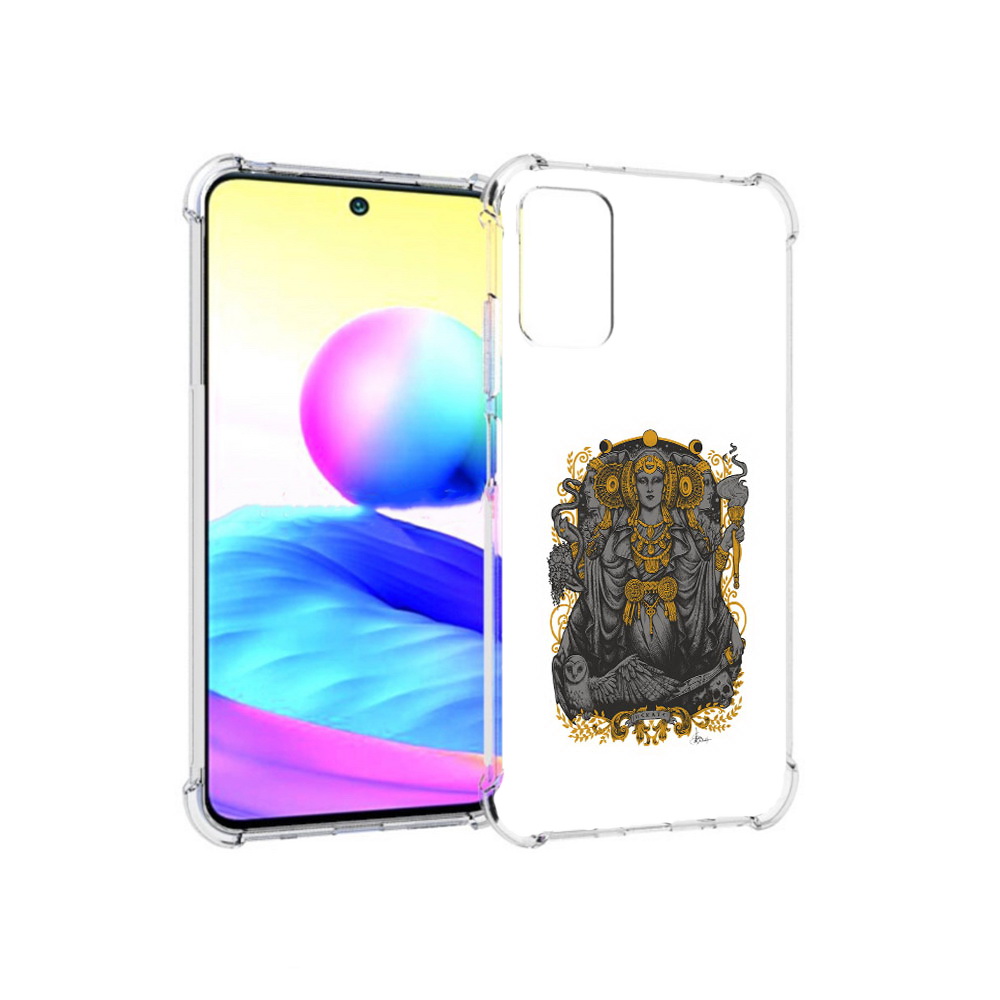 Чехол MyPads Tocco для Xiaomi Redmi Note 10 5G божество с золотыми элементами