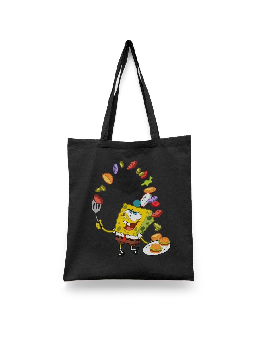 

Шоппер унисекс Каждому Своё Спанч Боб/Губка Боб/Патрик MUSB4, черный, Спанч Боб/Губка Боб/Патрик MUSB4