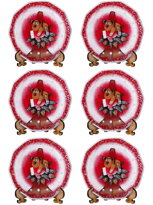 

Набор обеденных тарелок 6 шт Lefard 15 см135-5254, Красный