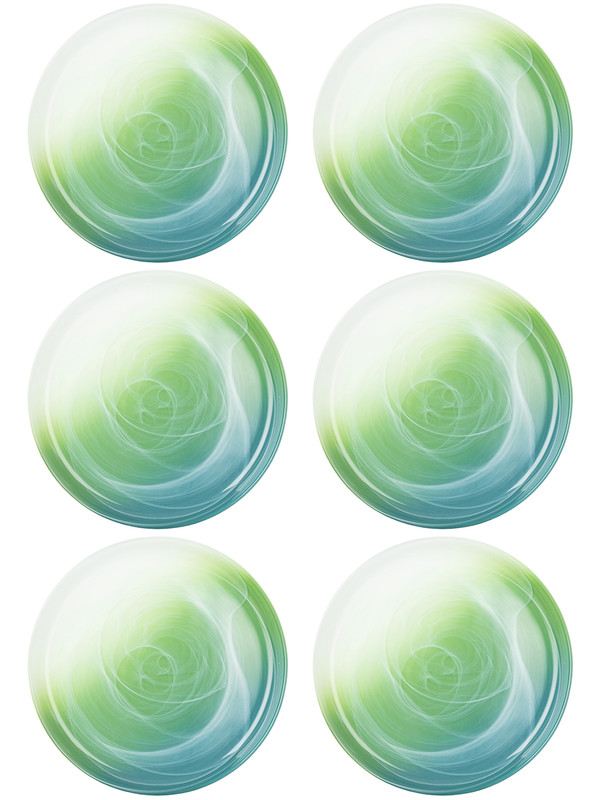 

Набор обеденных тарелок 6 шт Bronco Alabaster 21 см332-038, Зеленый