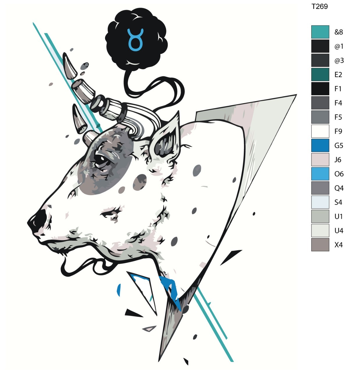 

Картина по номерам BRUSHES-PAINTS Т269, Знаки зодиака. Телец