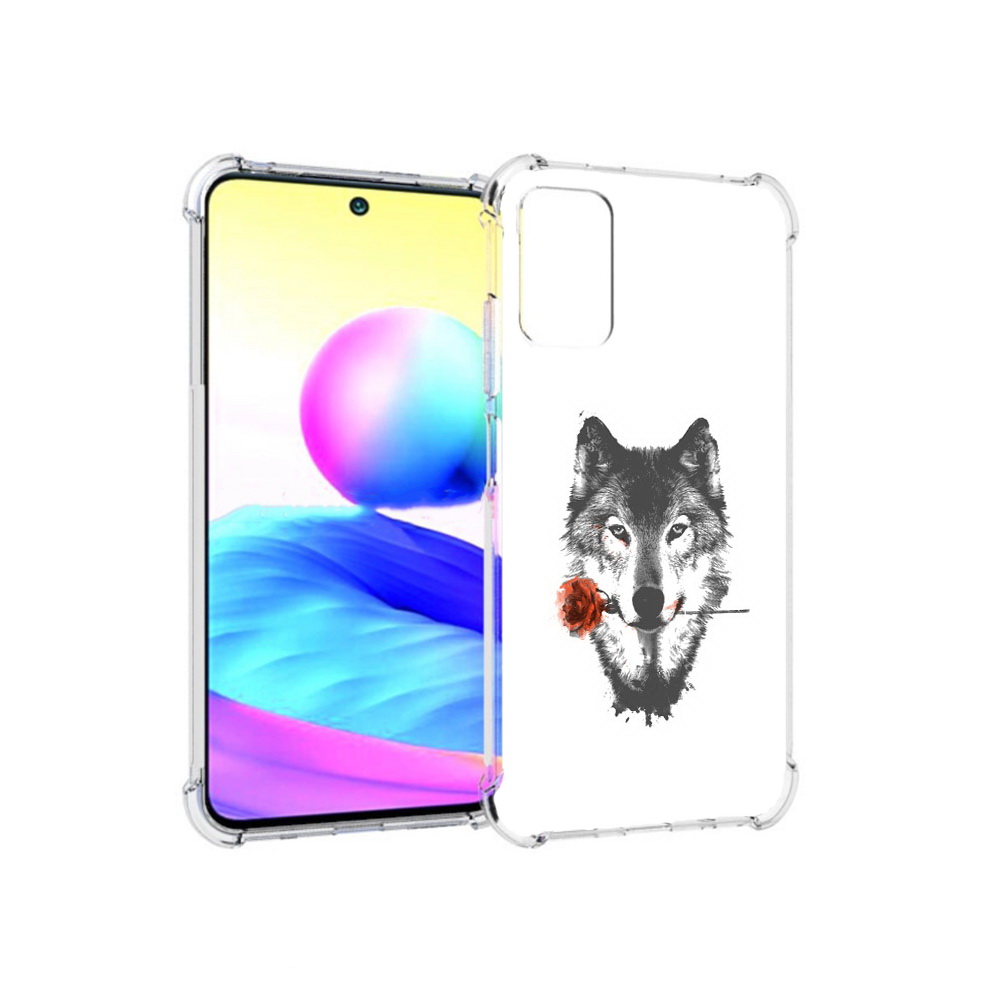 Чехол MyPads Tocco для Xiaomi Redmi Note 10 5G волк с розой (PT162080.297.270)