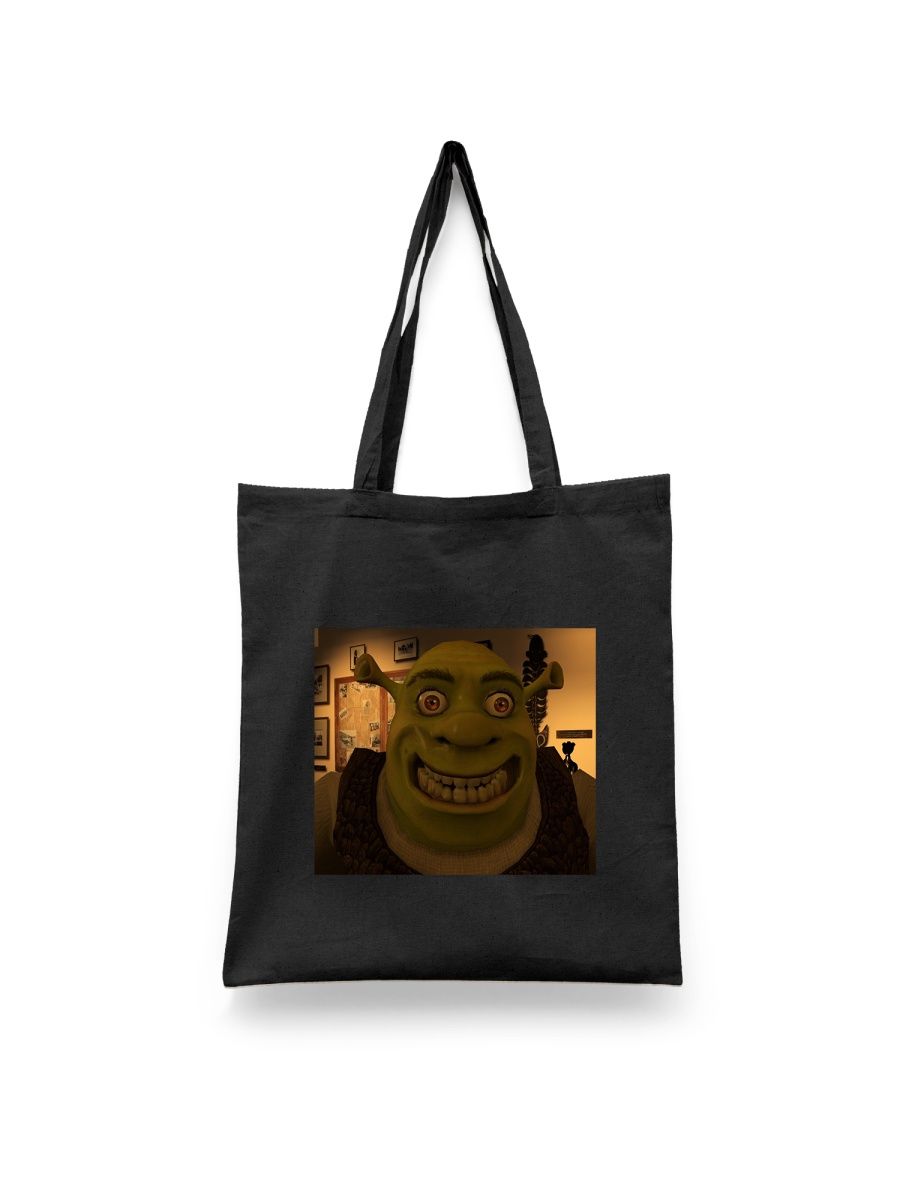 

Шоппер унисекс Каждому Своё Шрек/Shrek/Фиона/Осёл MUSH2, черный, Шрек/Shrek/Фиона/Осёл MUSH2