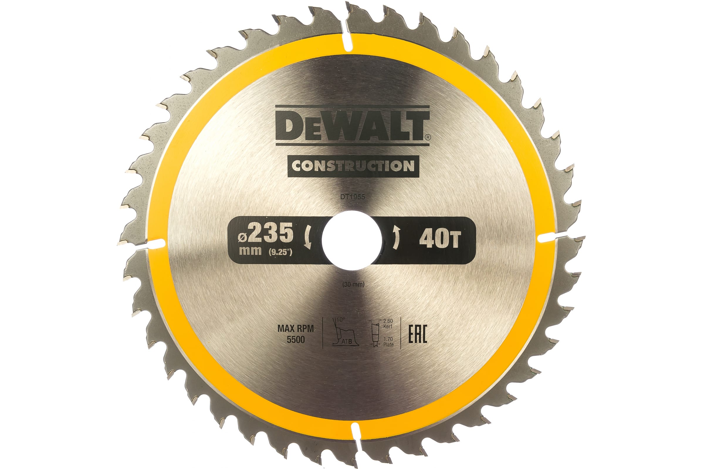 

Диск пильный DeWalt 235х30х40 CONSTRUCTION (DT1955)