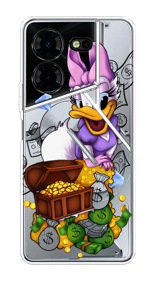 

Чехол на Tecno Pova 5 Pro 5G "Rich Daisy Duck", Коричневый;белый;фиолетовый, 304550-1