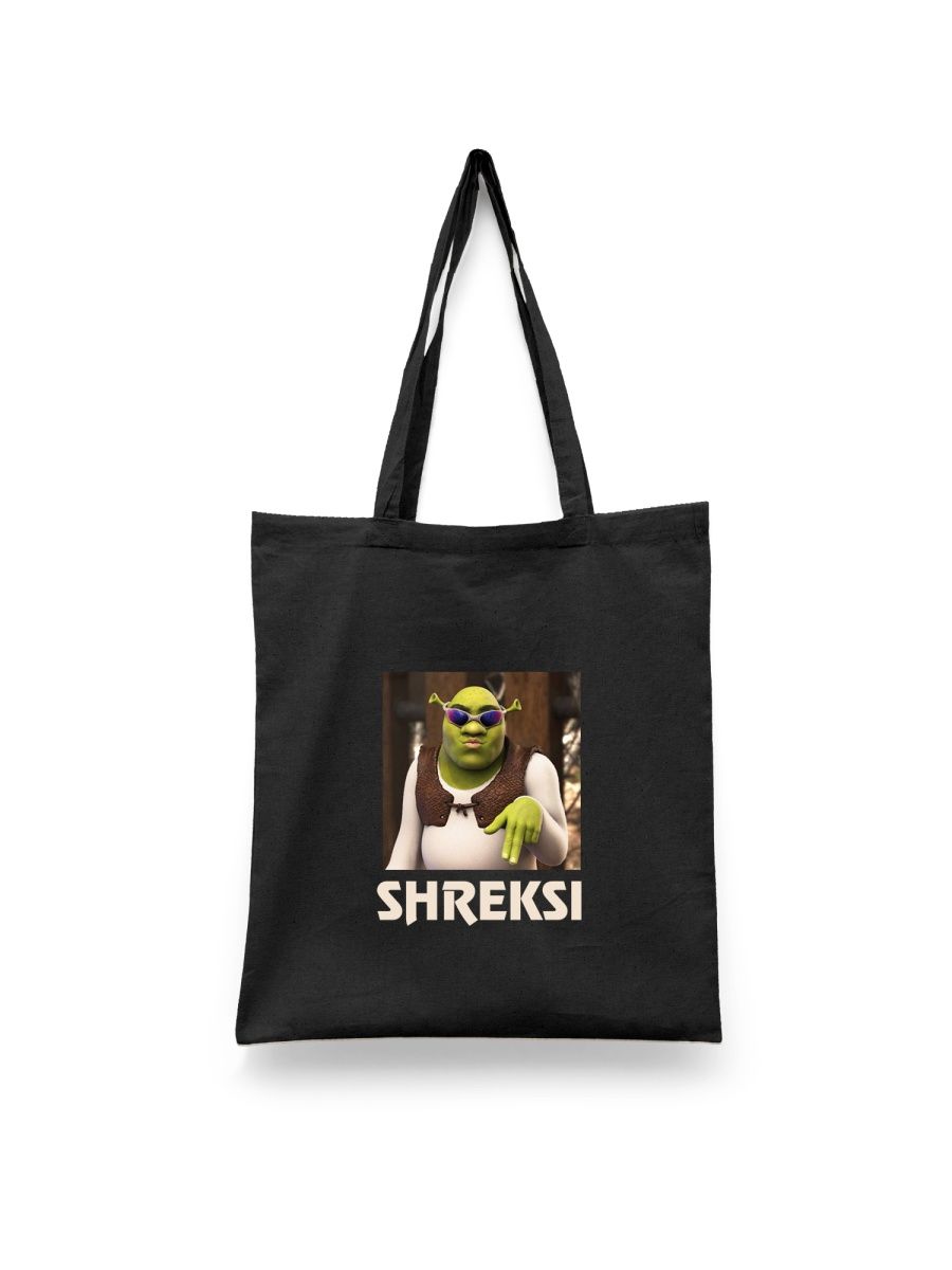 

Шоппер унисекс Каждому Своё Шрек/Shrek/Фиона/Осёл MUSH1, черный, Шрек/Shrek/Фиона/Осёл MUSH1