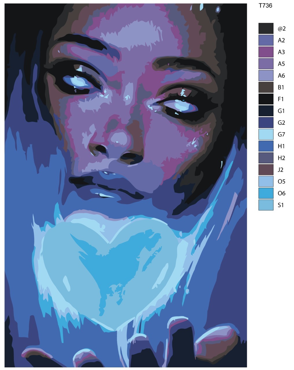 

Картина по номерам BRUSHES-PAINTS Т736, Голубое сердце