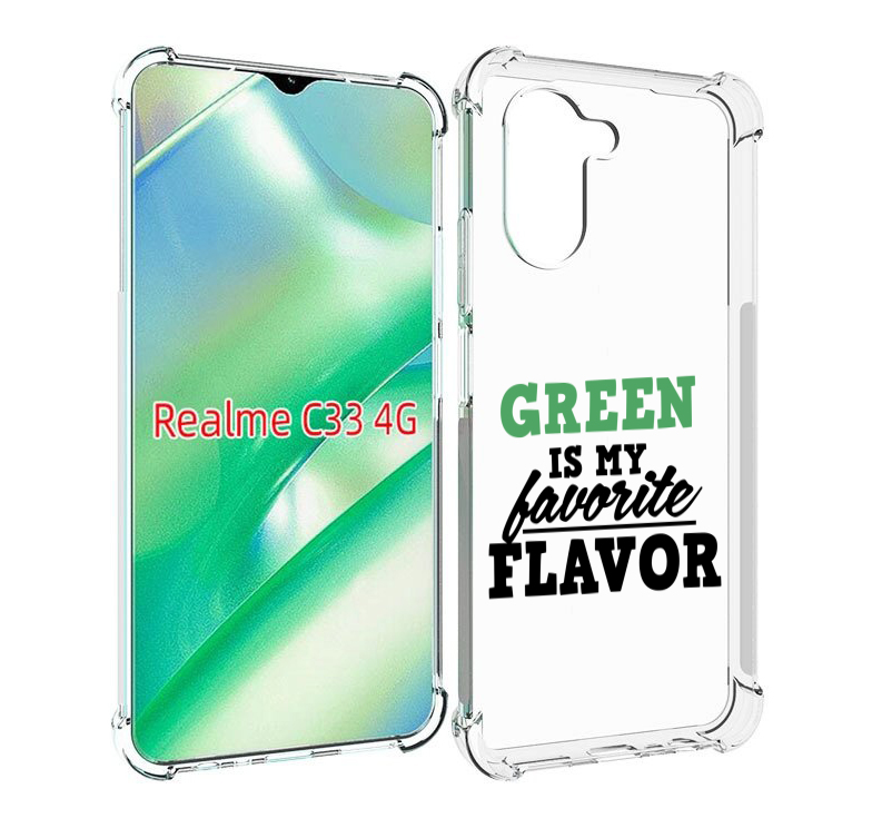 

Чехол MyPads Зеленый-фаворит для Realme C33 4G, Прозрачный, Tocco