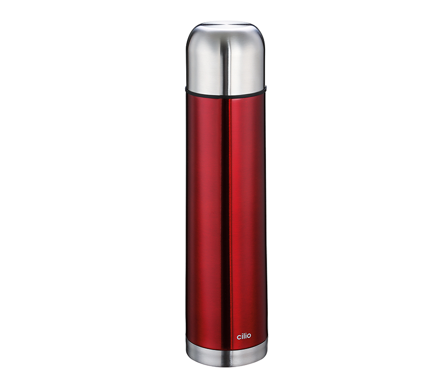 Термос COLORE от Cilio, 1 л, d-8 см, h-32 см, красный, сталь / арт. 543377