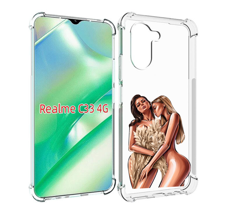 

Чехол MyPads Иллюстрированные-девушки женский для Realme C33 4G, Прозрачный, Tocco