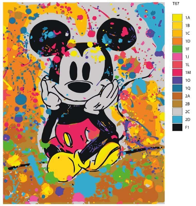 

Картина по номерам BRUSHES-PAINTS T67, Микки Маус с флуорисцентыми цветами