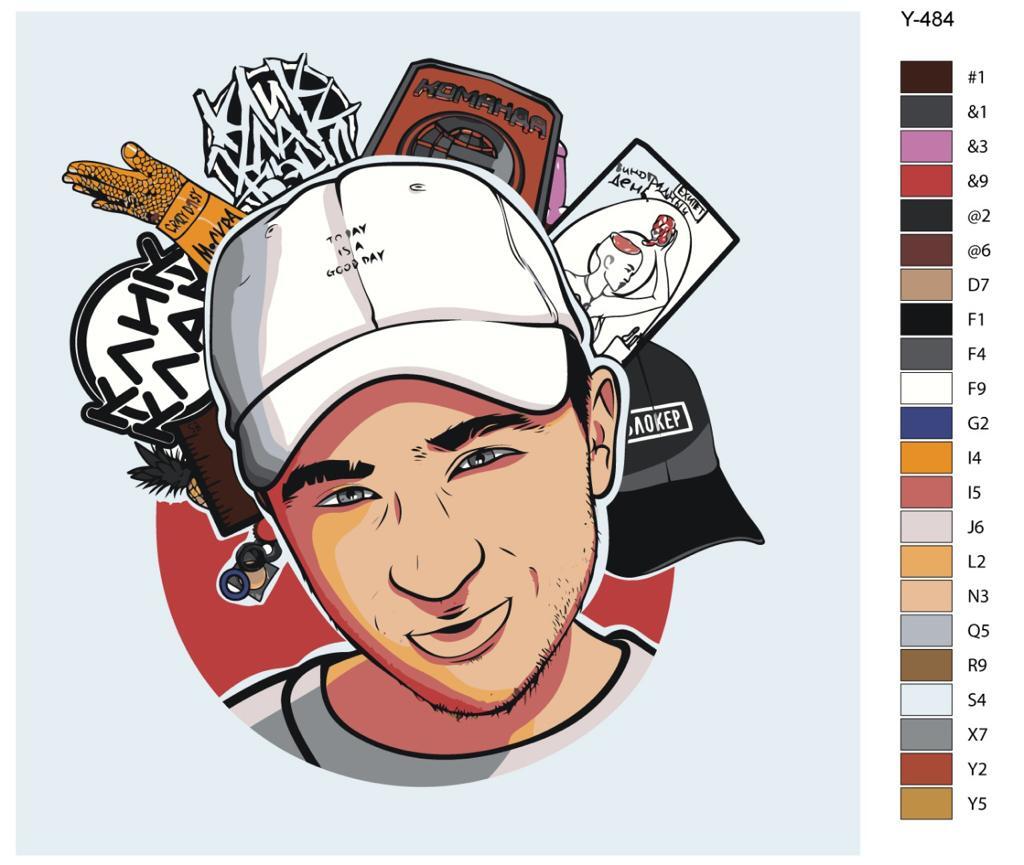 

Картина по номерам BRUSHES-PAINTS Y-484, Эльдар Джарахов, видеоблогер и рэп-исполнитель
