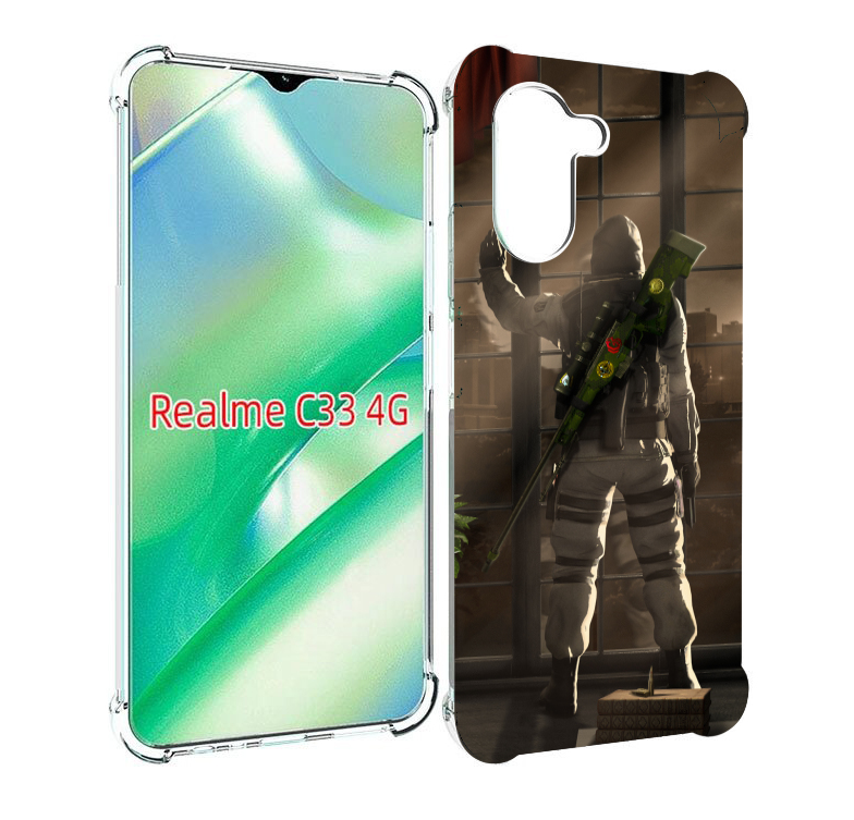 

Чехол MyPads Контр-Страйк-в-дыму для Realme C33 4G, Прозрачный, Tocco