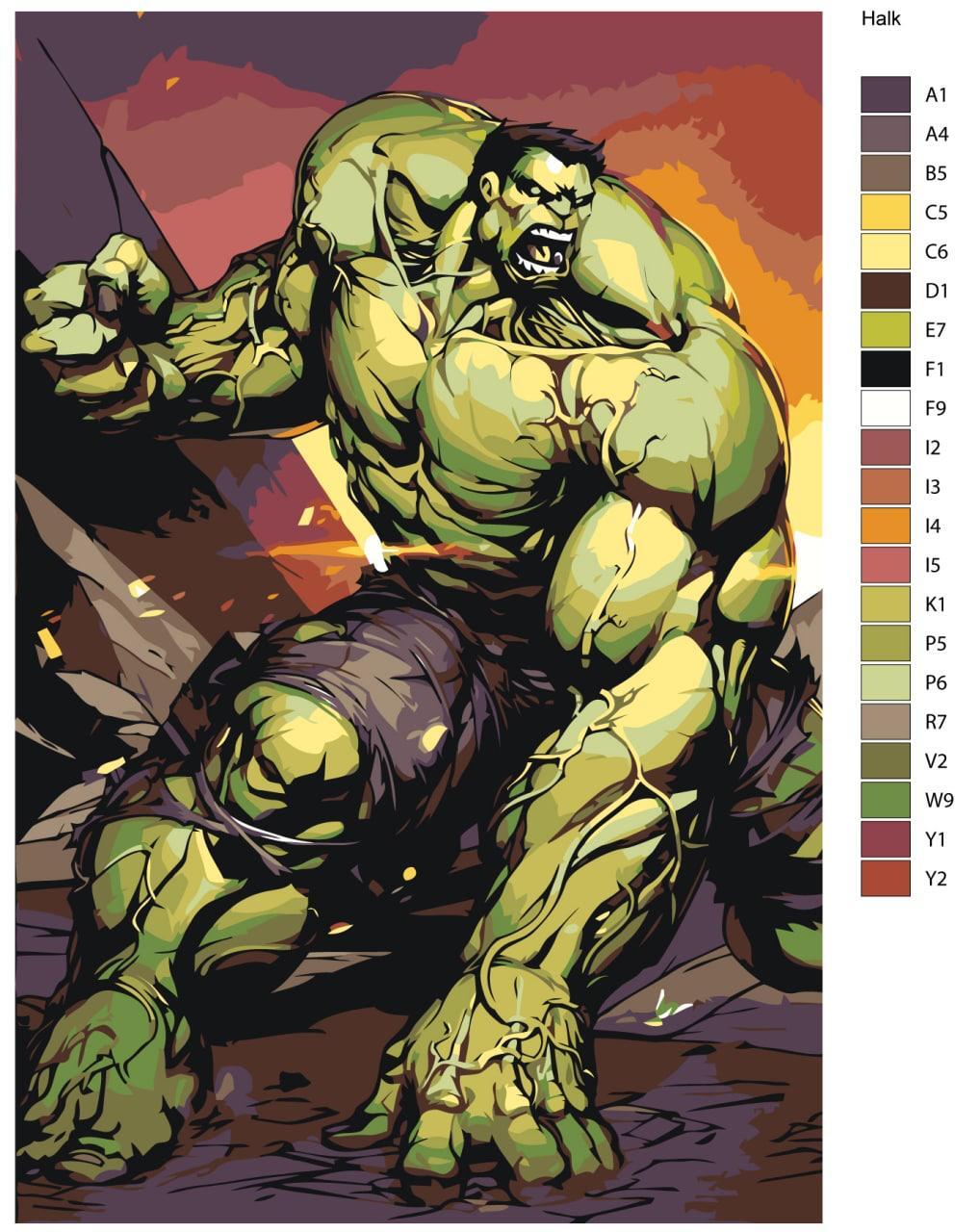 

Картина по номерам BRUSHES-PAINTS HULK, Халк