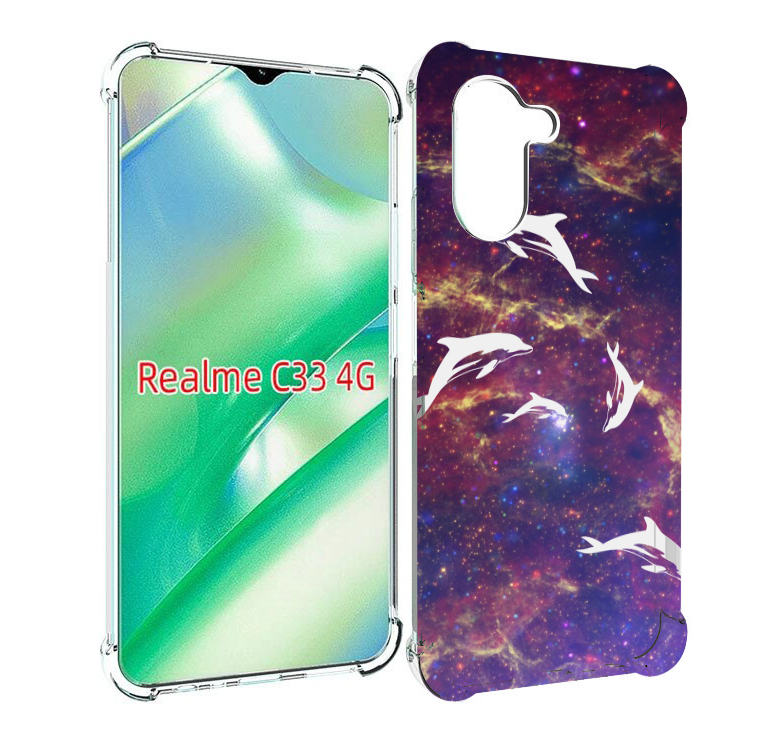 

Чехол MyPads Космические-дельфины для Realme C33 4G, Прозрачный, Tocco