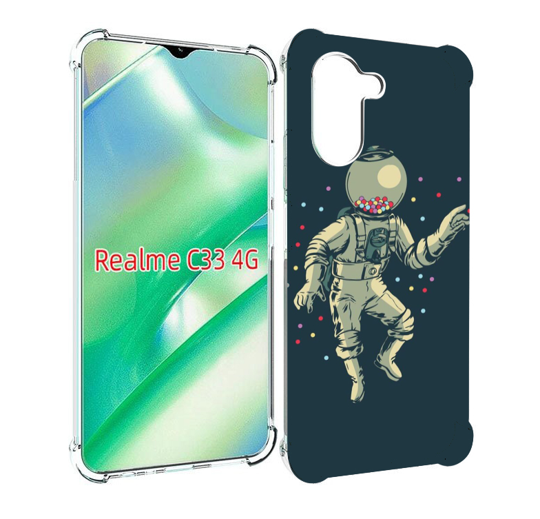 

Чехол MyPads Космонавт для Realme C33 4G, Прозрачный, Tocco