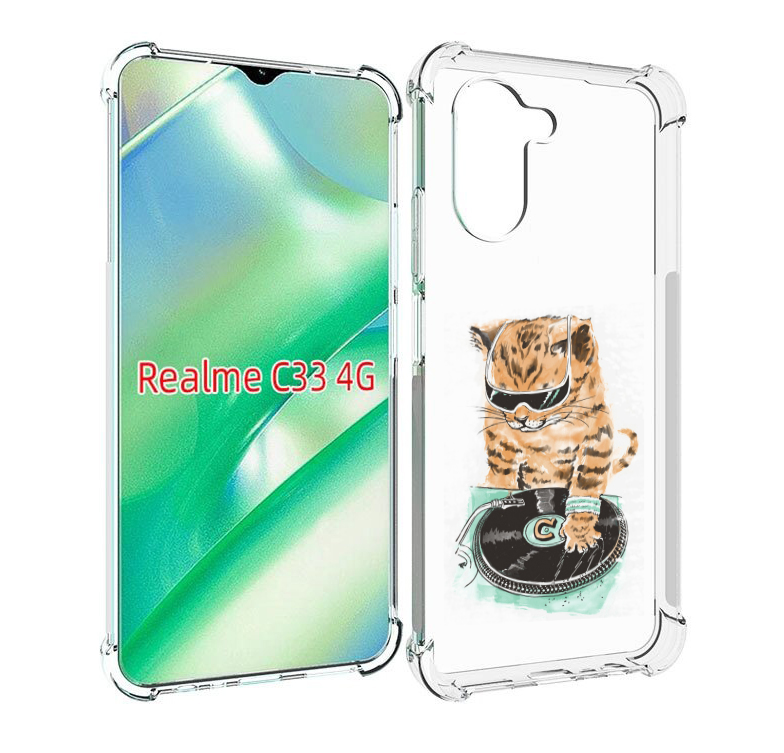 

Чехол MyPads Кот диджей для Realme C33 4G, Прозрачный, Tocco