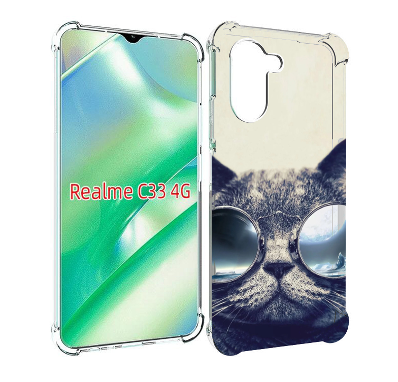 

Чехол MyPads Кот-в-очках-2 для Realme C33 4G, Прозрачный, Tocco