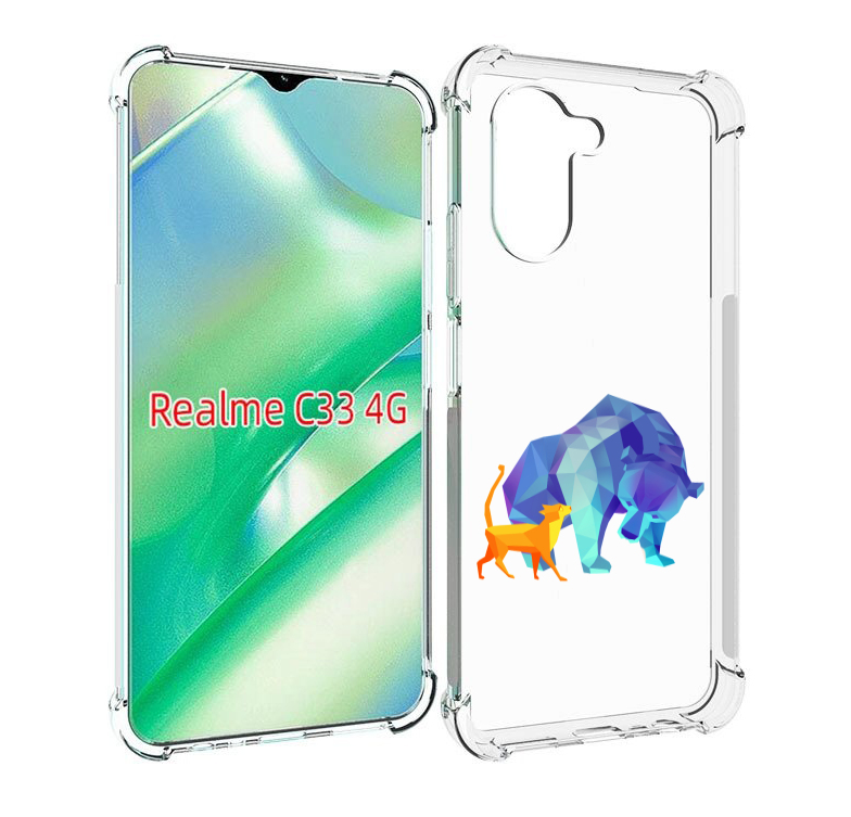 

Чехол MyPads Кот-и-медведь для Realme C33 4G, Прозрачный, Tocco