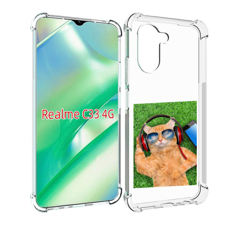 

Чехол MyPads Кот-кайфарик для Realme C33 4G, Прозрачный, Tocco