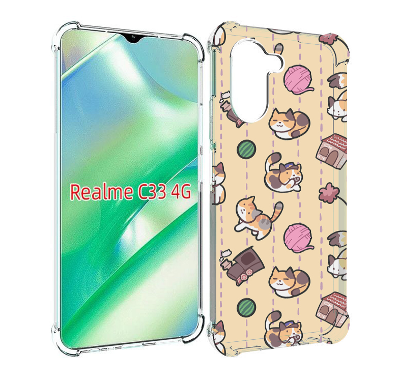 

Чехол MyPads Котики-клубочки для Realme C33 4G, Прозрачный, Tocco