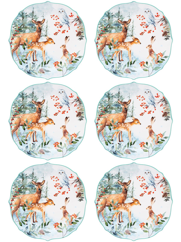 

Набор обеденных тарелок 6 шт Lefard Лесная сказка 26,5 см409-167, Голубой