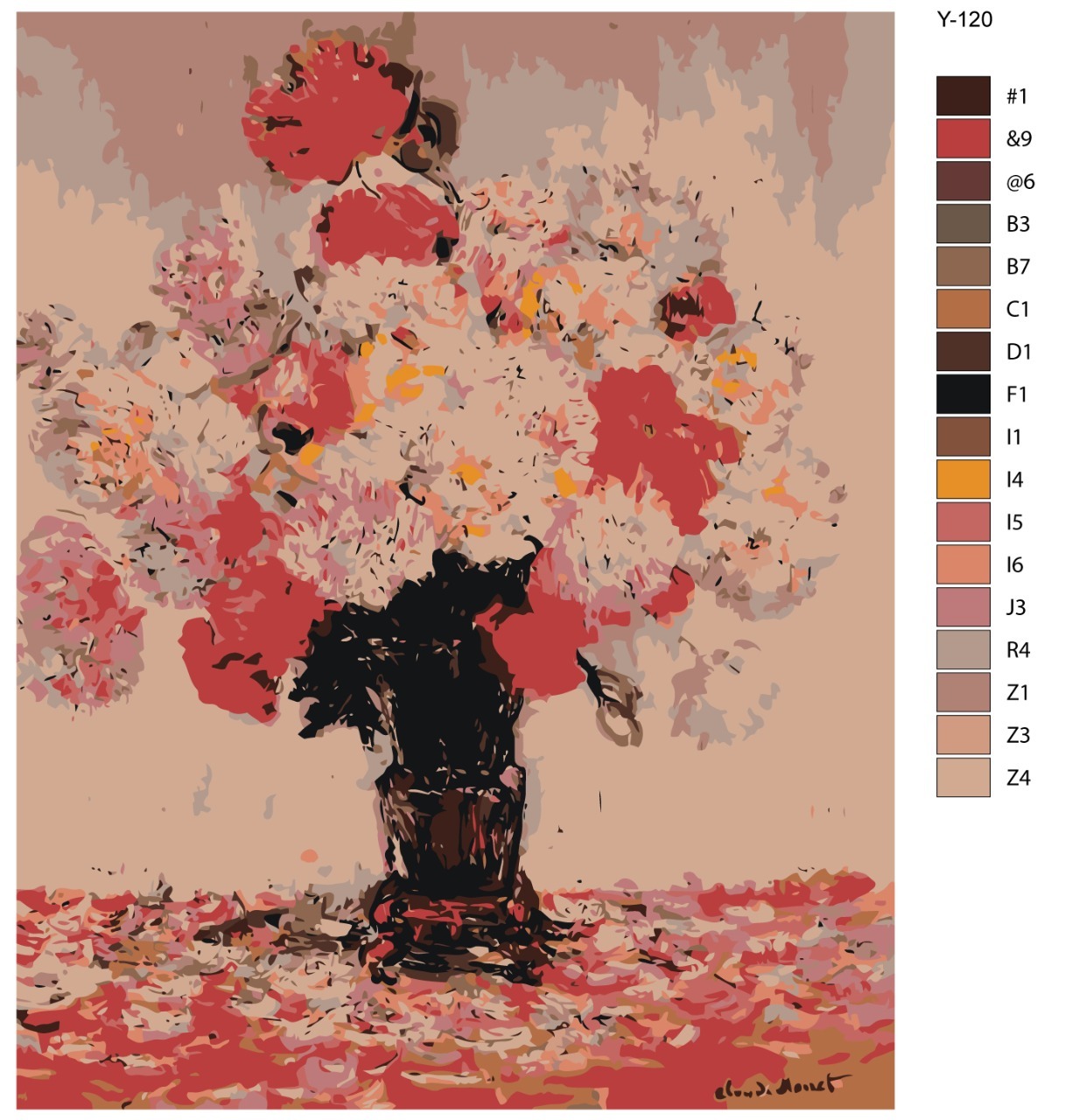 

Картина по номерам BRUSHES-PAINTS Y-120, Клод Моне - ваза пионов