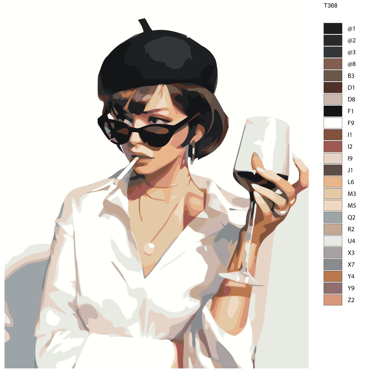 

Картина по номерам BRUSHES-PAINTS Т368, Девушка с бокалом