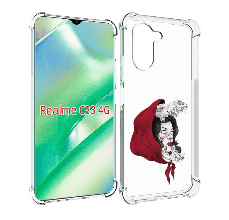 

Чехол MyPads Красная шапочка и волк женский для Realme C33 4G, Прозрачный, Tocco