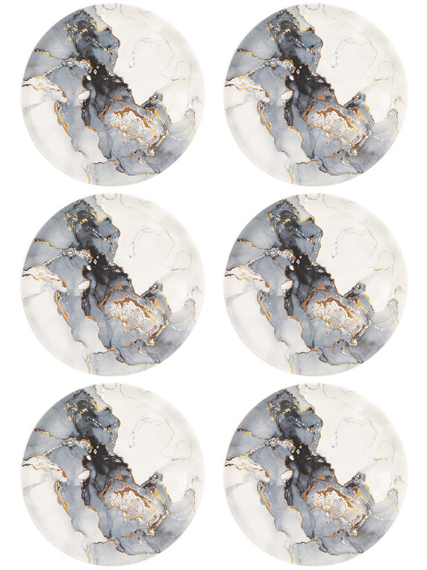 

Набор обеденных тарелок 6 шт Lefard Moon art 27 см42-456, Серый