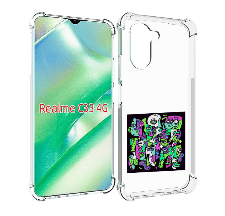 

Чехол MyPads Кривой эфир ATL для Realme C33 4G, Прозрачный, Tocco