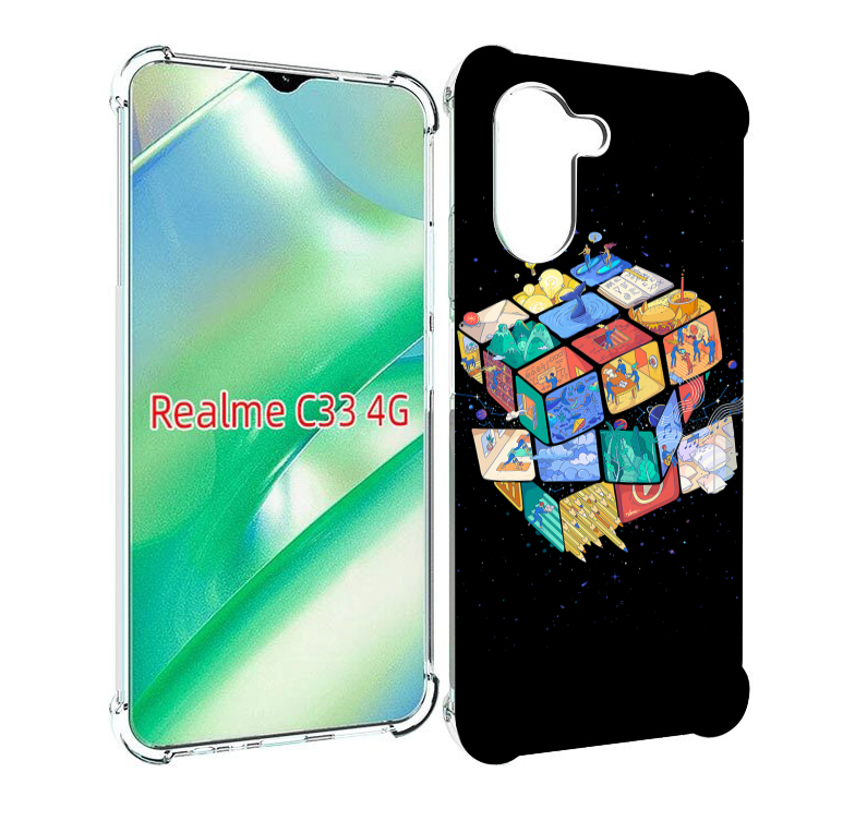 

Чехол MyPads Кубик-Рубика для Realme C33 4G, Прозрачный, Tocco